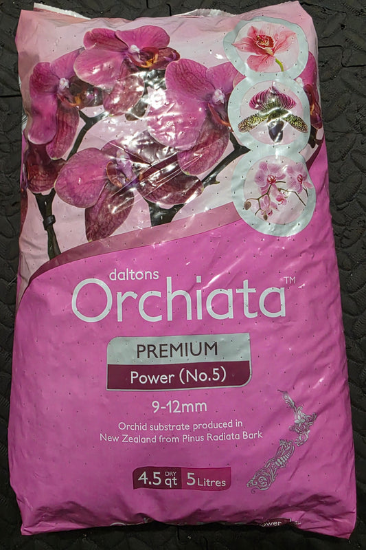 Orchiata Orchid Bark, Premium orchid potting media. 5 Liters Power - Medium 1/2" pieces